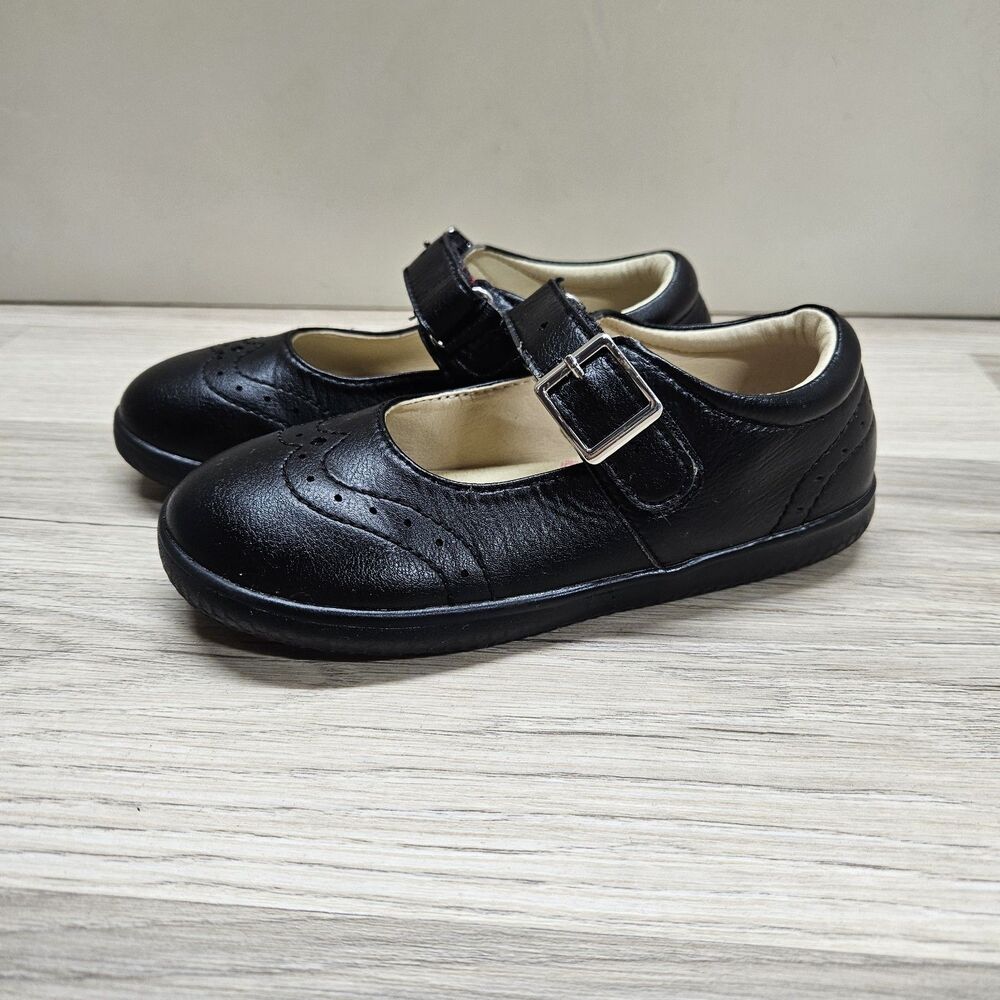 Livie & Luca Girls Black Mary Jane Shoes Size 12 Buckle Faux Leather Cute